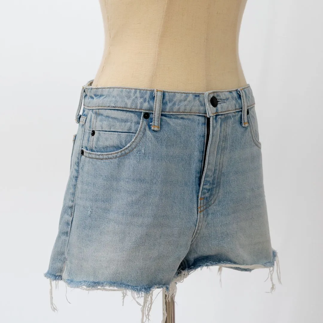 Alexander Wang Blue Denim Fringe Shorts