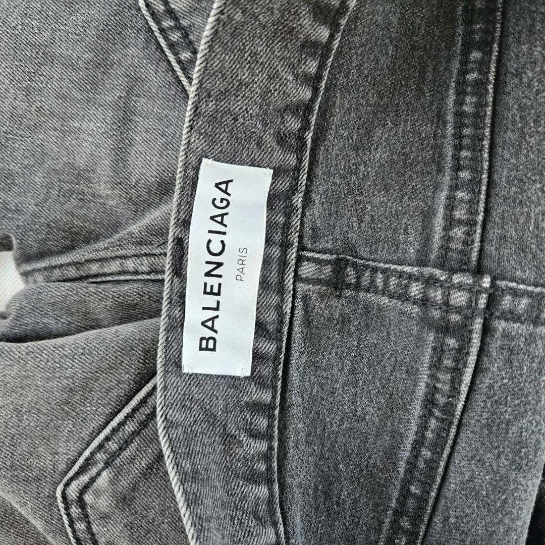 Balenciaga dark grey distressed/ripped denim skinny jeans