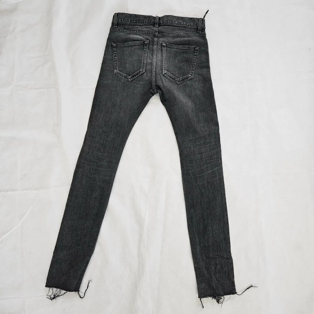 Balenciaga dark grey distressed/ripped denim skinny jeans