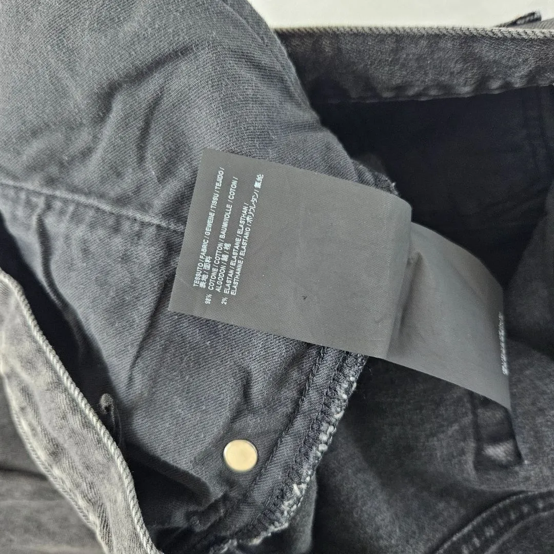 Balenciaga dark grey distressed/ripped denim skinny jeans