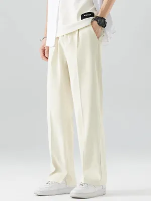 Casual Polyester Straight Loose Drape Trousers