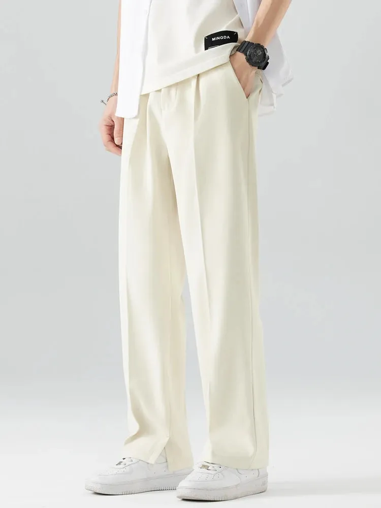 Casual Polyester Straight Loose Drape Trousers