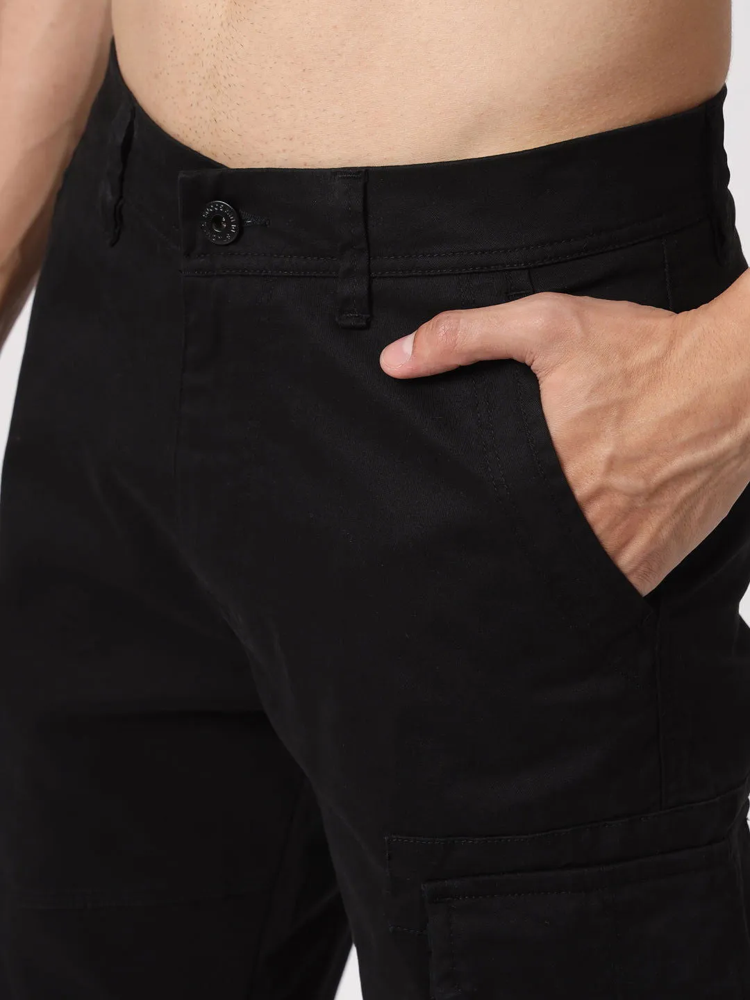 Coal-black straight fit