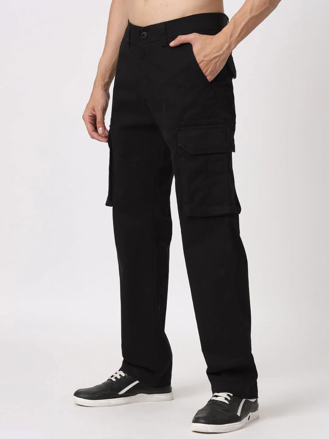 Coal-black straight fit