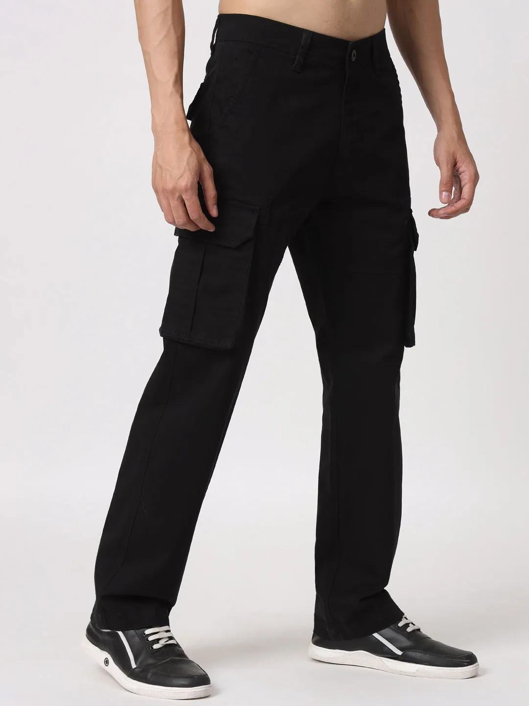 Coal-black straight fit