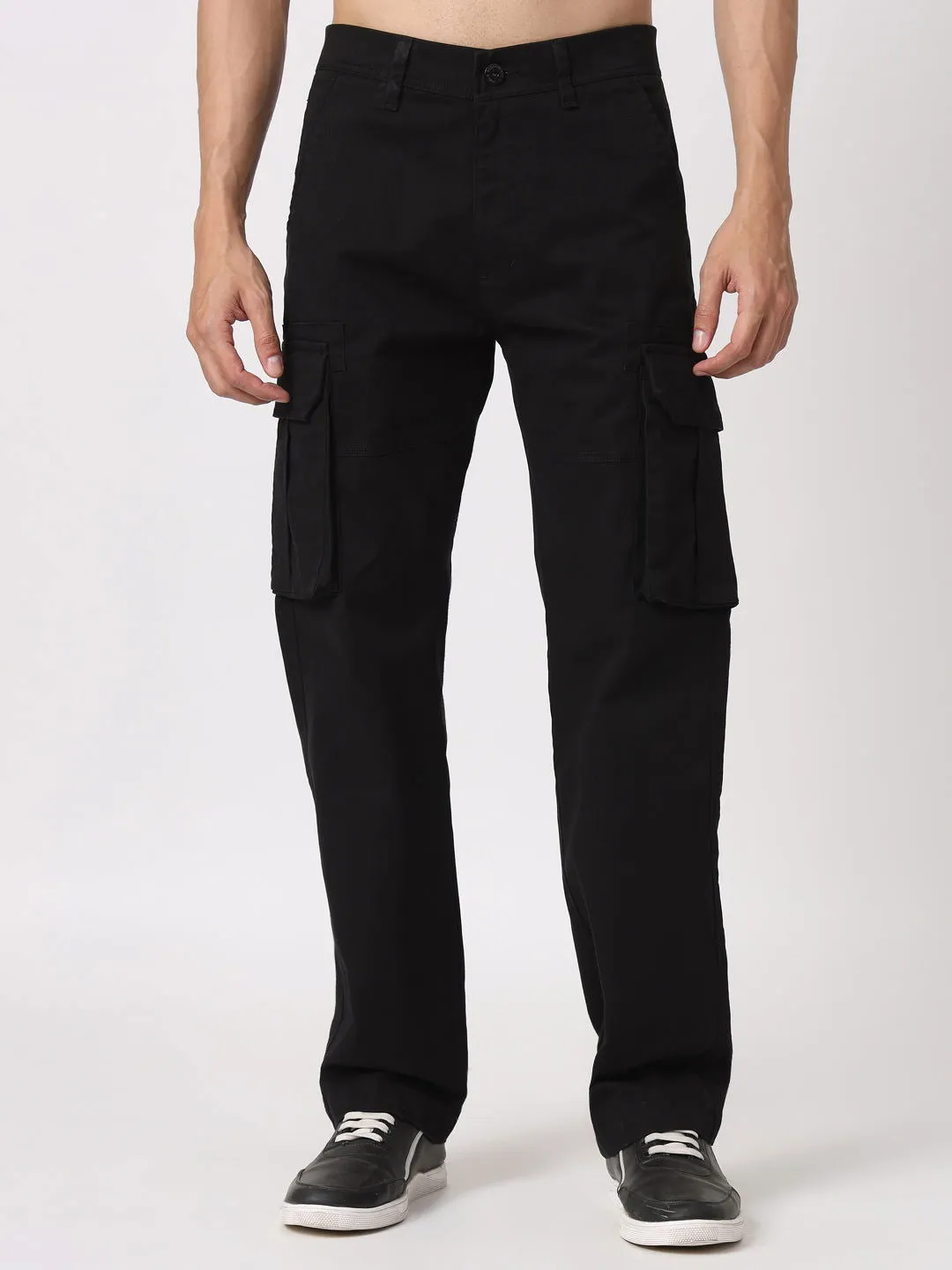 Coal-black straight fit