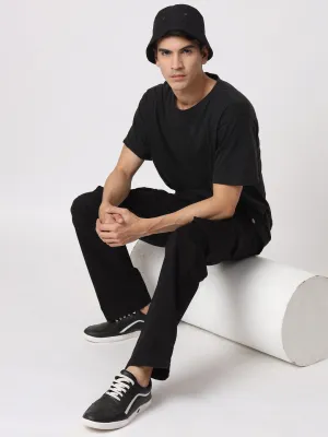 Coal-black straight fit