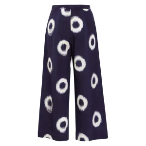 Cream Ikat Donuts Waisted Crop Trouser