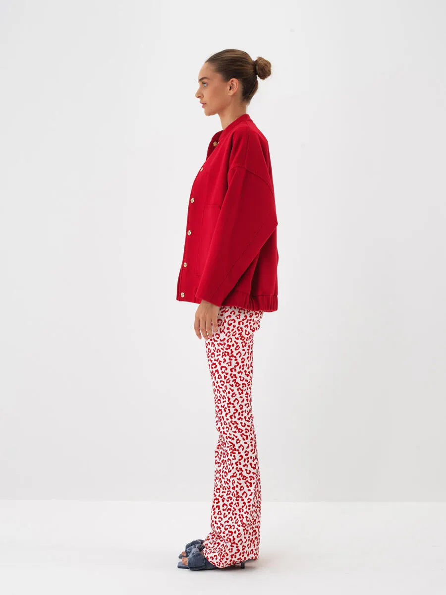 Elise Slim Fit Leopard Pants