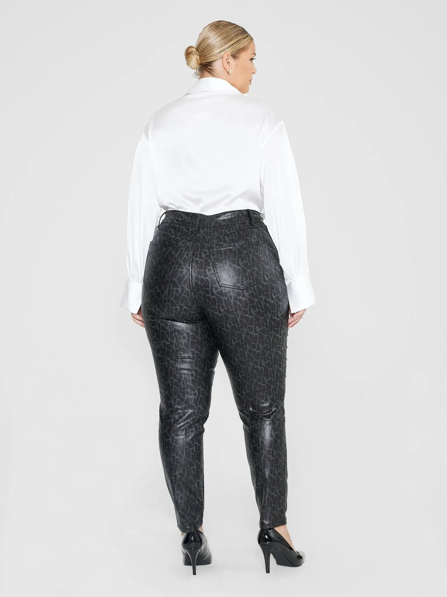 Fashion To Figure - Deanna Coated Texture Faux Leather Pants