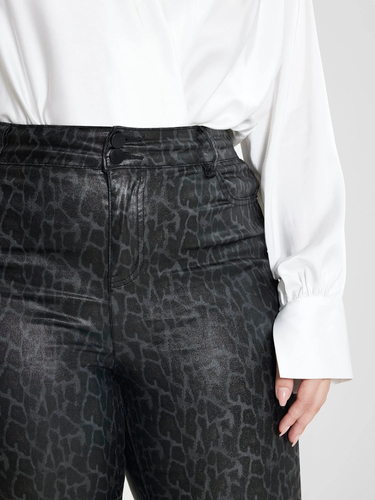 Fashion To Figure - Deanna Coated Texture Faux Leather Pants