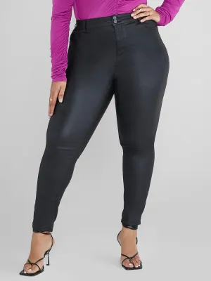 Fashion To Figure - Deanna Coated Texture Faux Leather Pants