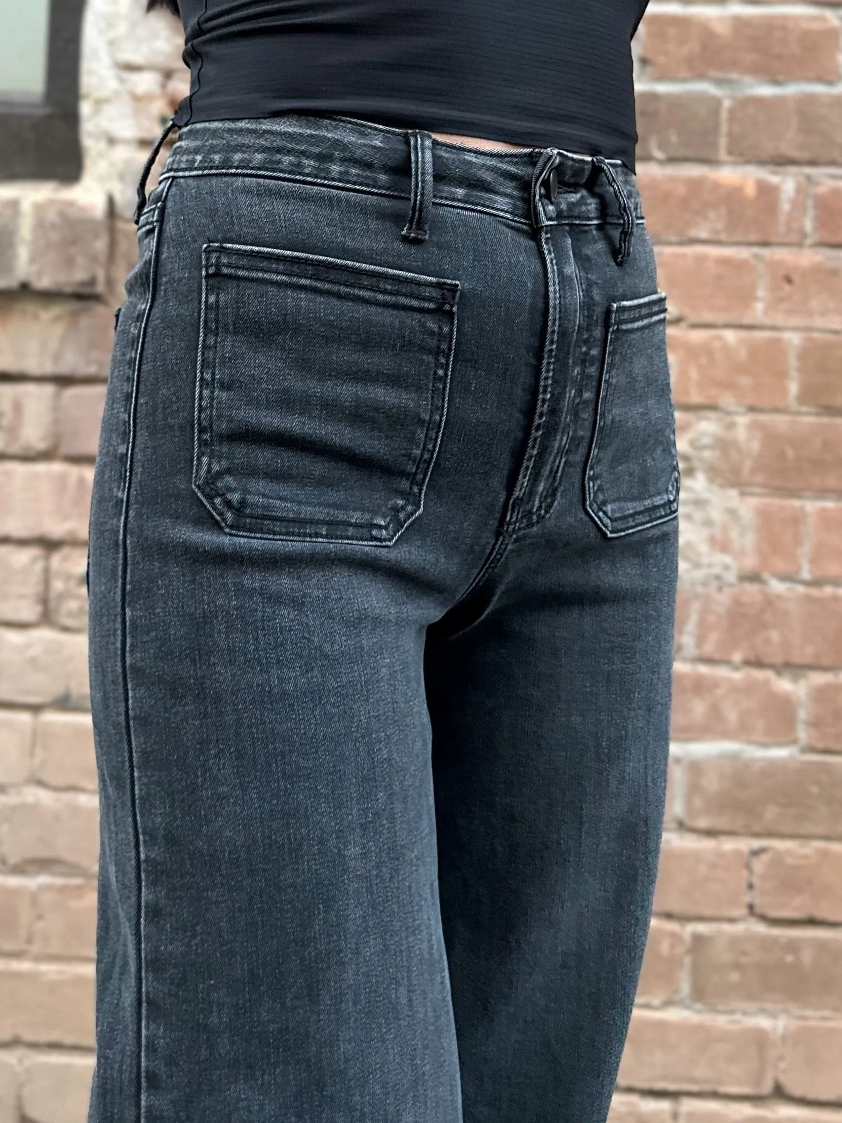Front Pocket Wide Leg Jeans