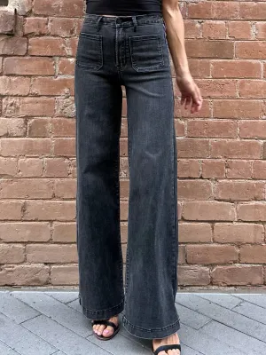 Front Pocket Wide Leg Jeans