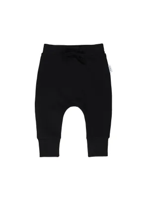 Huxbaby Smiley Drop Crotch Pants | Black