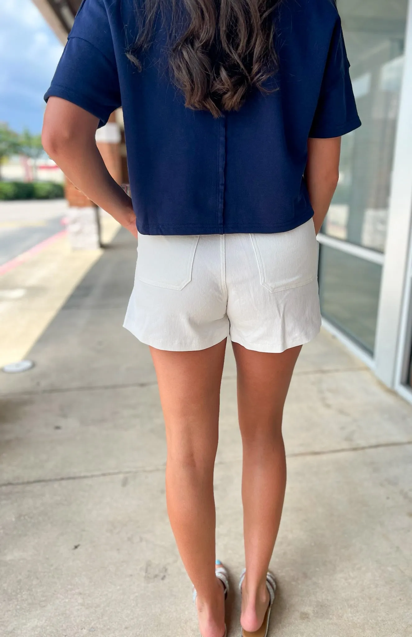 I Need a Favor White High Waisted Denim Shorts