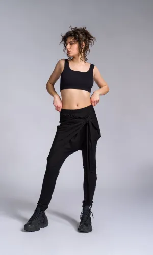 Jersey Wrap Pants with Slim Leg