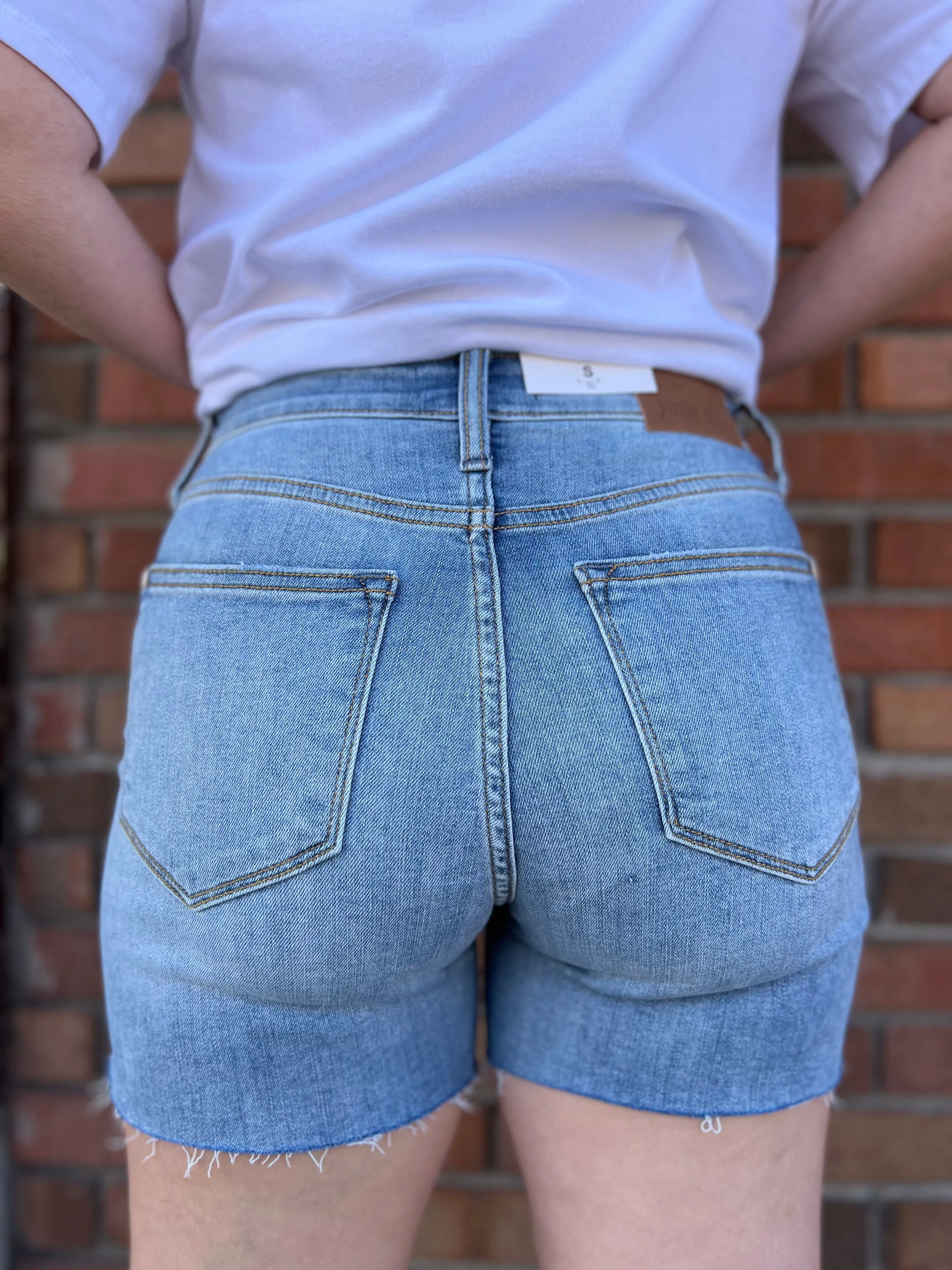 Judy Blue Mid Rise Cut Off Shorts