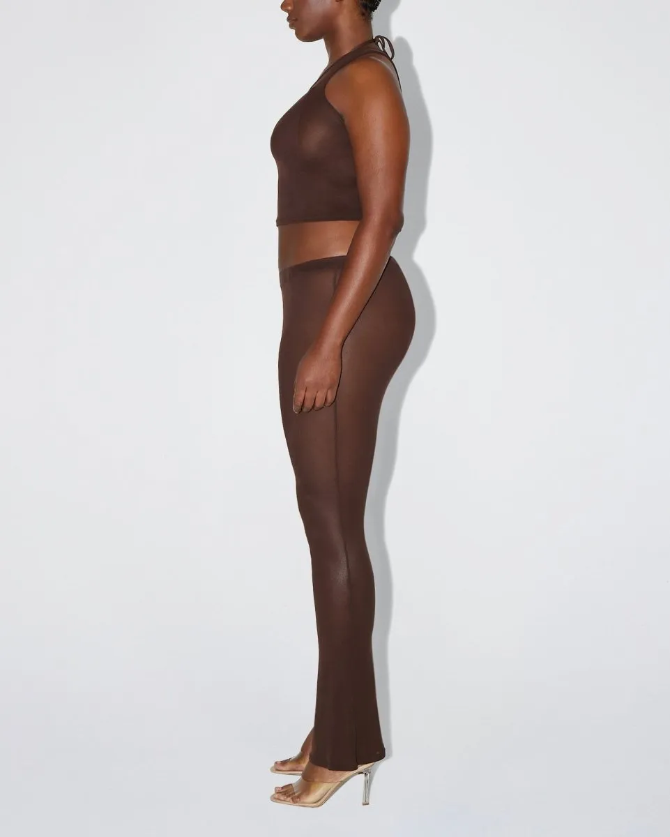 Mesh Low Rise Pant | Chocolate