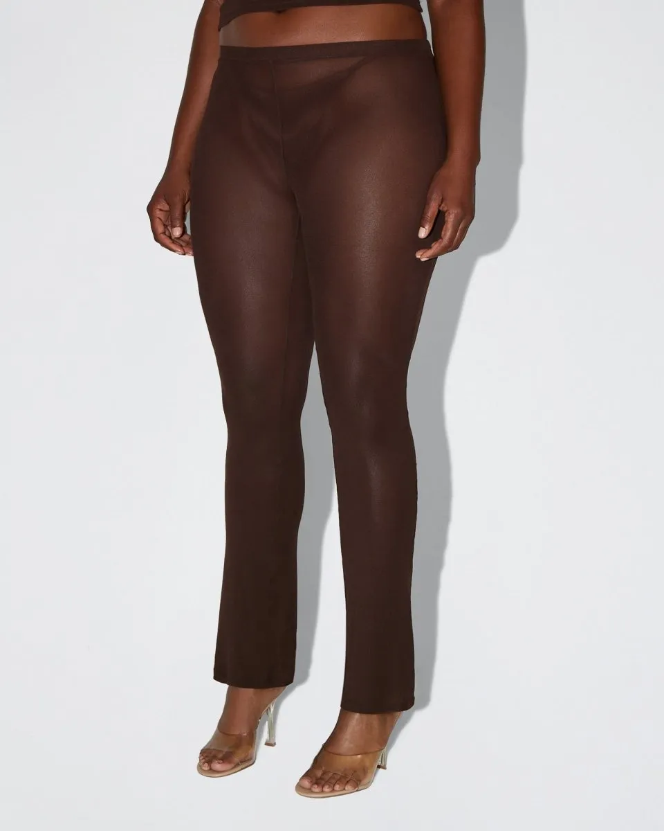 Mesh Low Rise Pant | Chocolate