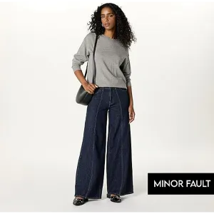 (Minor Fault) Dark Blue Relaxed Wide Leg Jeans