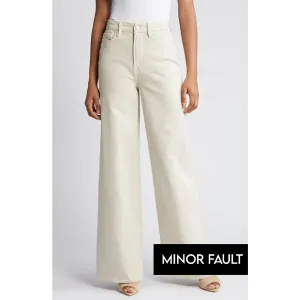 (Minor Fault) Light Beige Skate Wide Leg Jeans