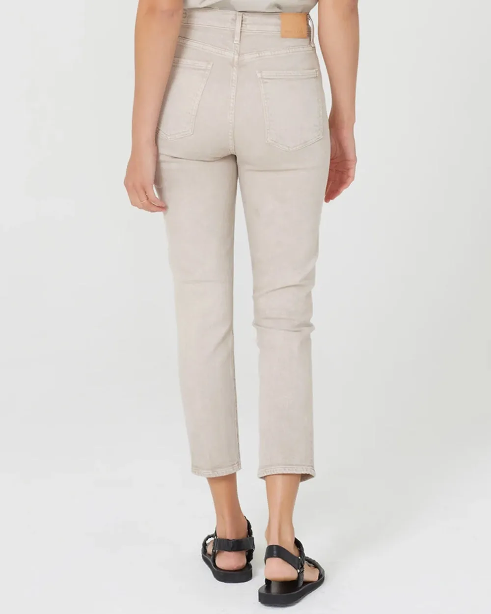 Olivia Crop High Rise Slim Fit in Feather