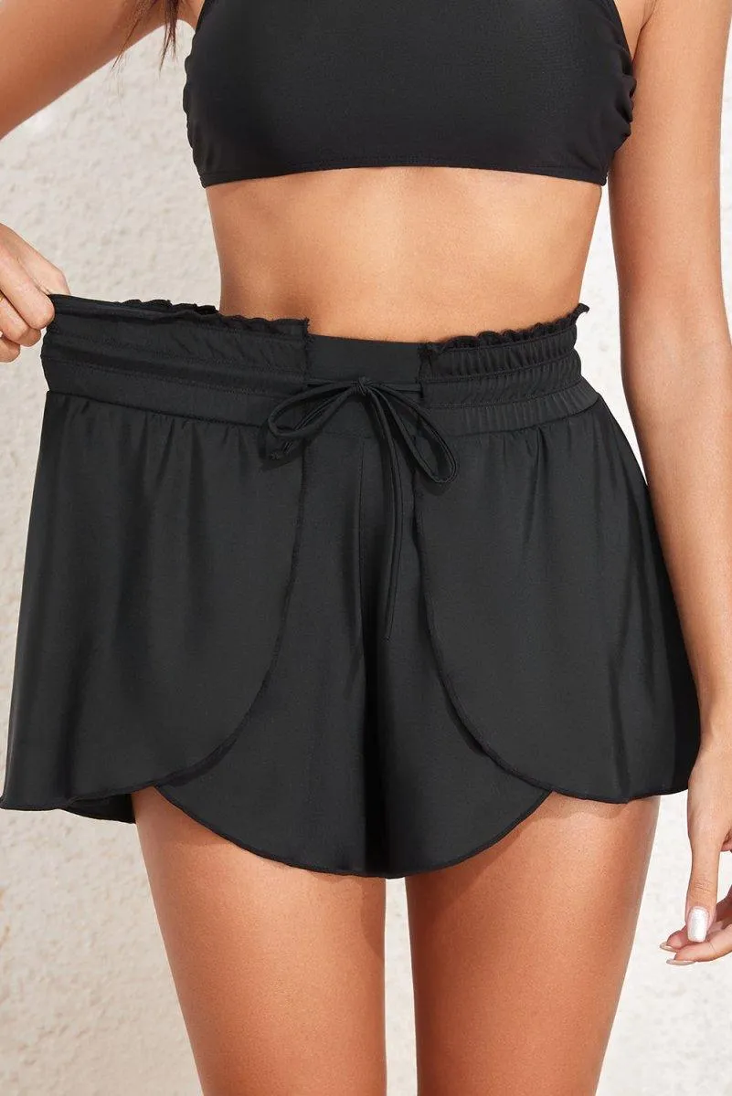 Petal Wrap Flowy Swim Shorts