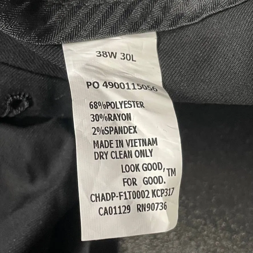 REACTION KENNETH COLE Men's Black Techni-Cole Slim-fit Dress Pants SZ 38X30