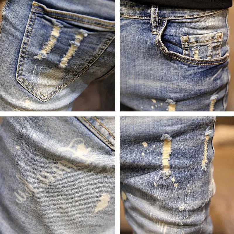 Ripped Hole Pencil Jean