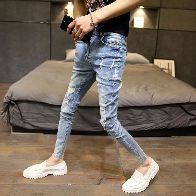 Ripped Hole Pencil Jean