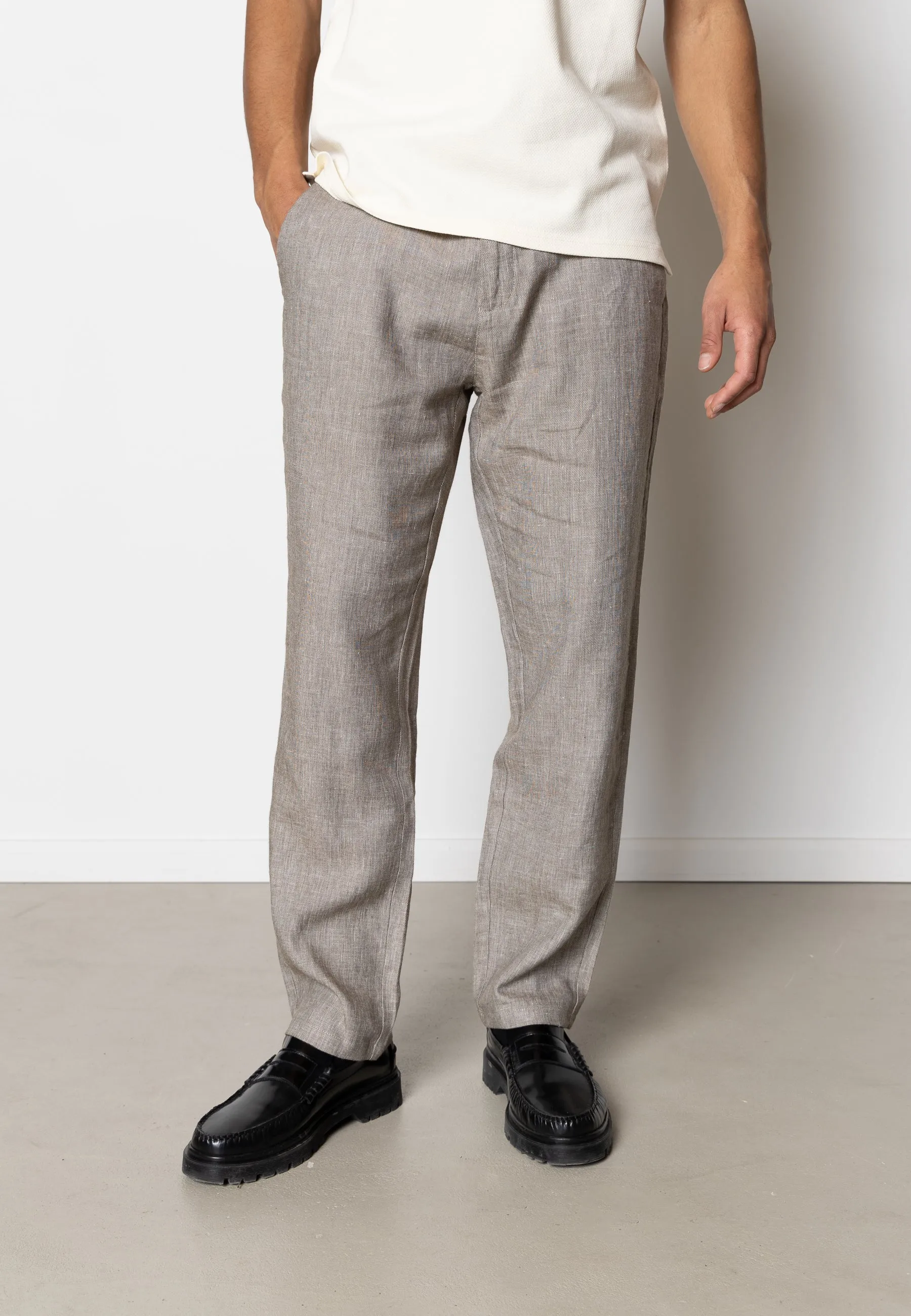 Roman linen pants - Khaki Melange