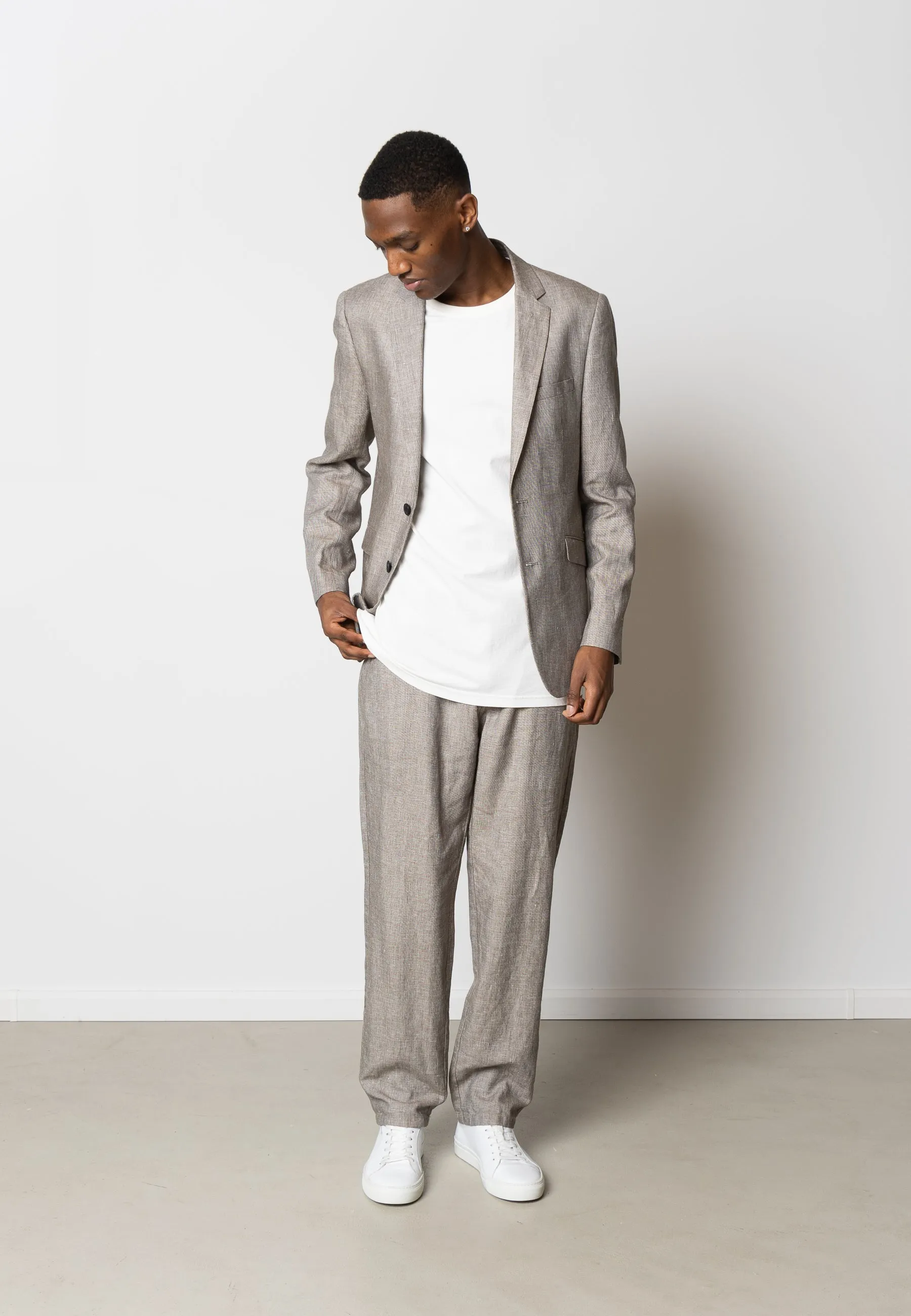 Roman linen pants - Khaki Melange