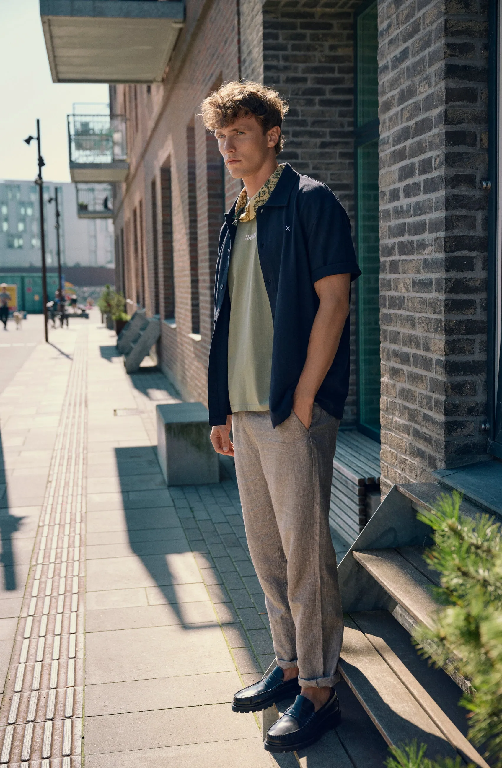 Roman linen pants - Khaki Melange