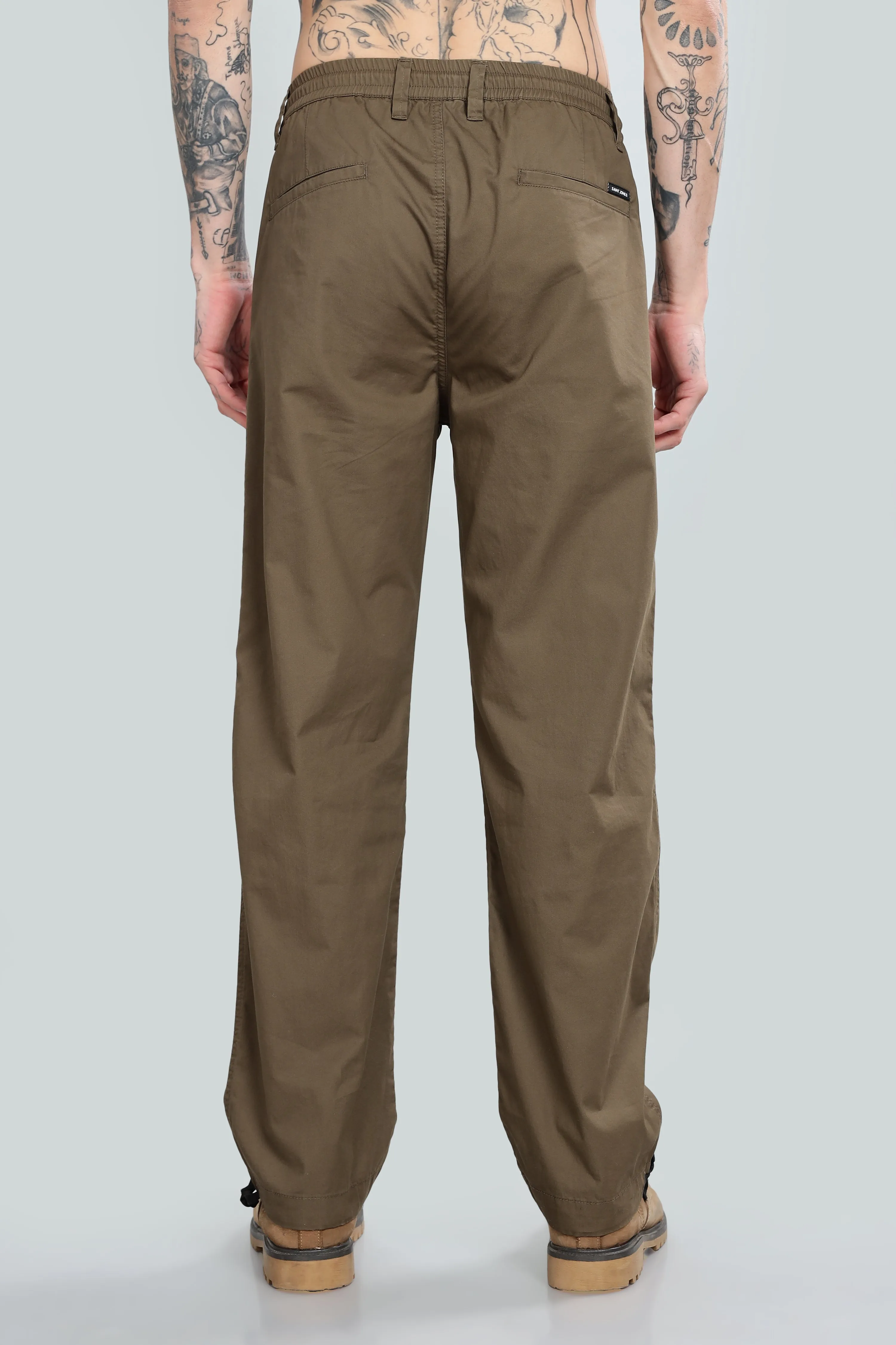 SAINTJONES LIGHT BROWN STRAIGHT PANTS.