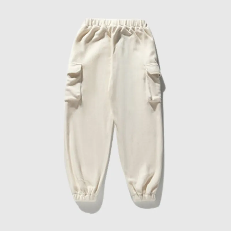 Spacious Pocket Loose Fit Fleece Utility Pants