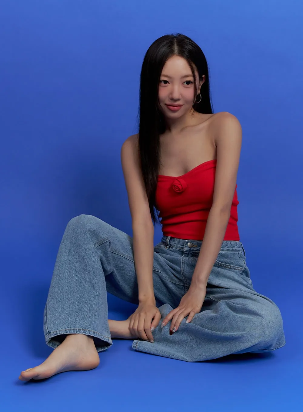Washed Wide Leg Jeans OU404