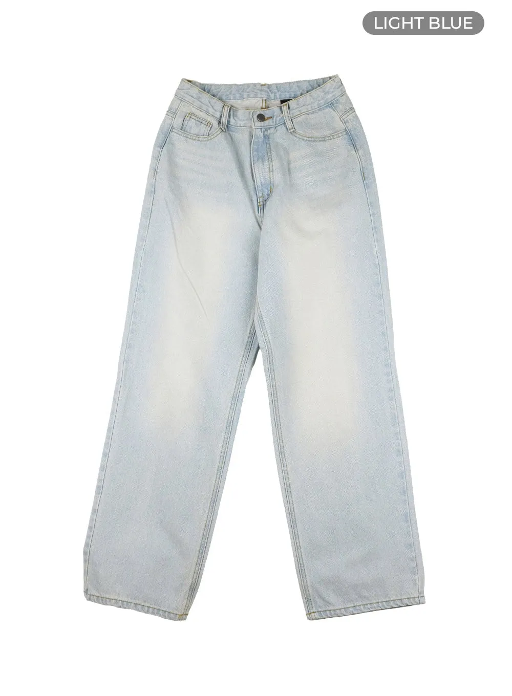 Washed Wide Leg Jeans OU404